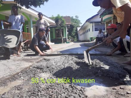 Rabat Beton Jalan Kwasen Selesai Awal Tahun